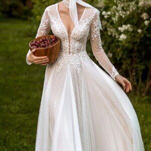 White A Line Wedding Dress